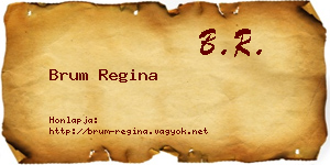 Brum Regina névjegykártya